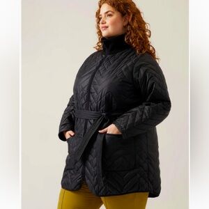 Athleta Mendocino Quilted Jacket 2X Black